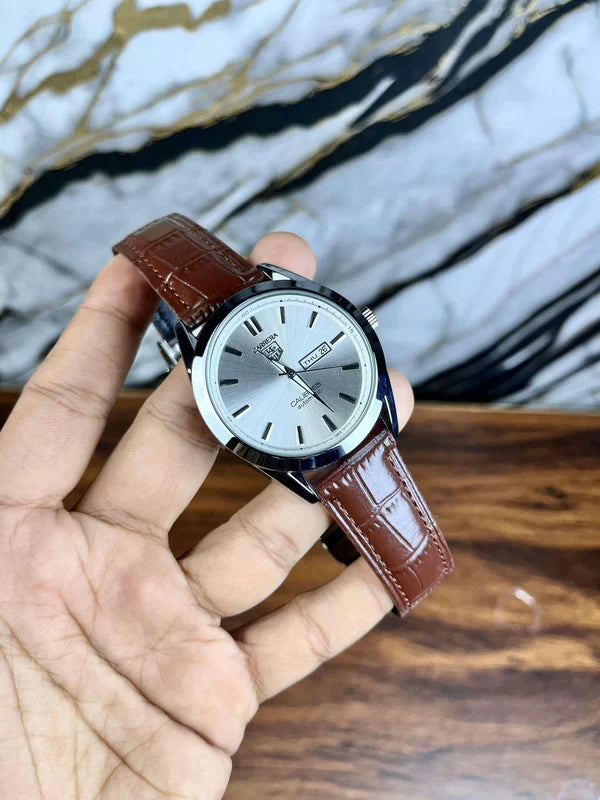 Tag Heuer Calibre Leather Strap Watch