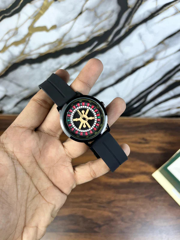 Casino Royale Wheel Watch – Magnetic Lock & Premium Silicon Strap