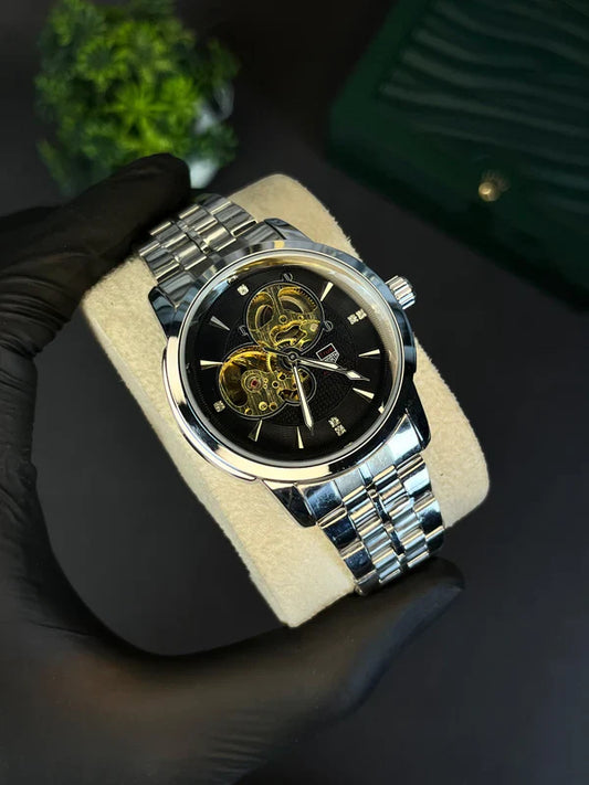 True Worth Silver Automatic Skeleton Watch - TWAT02